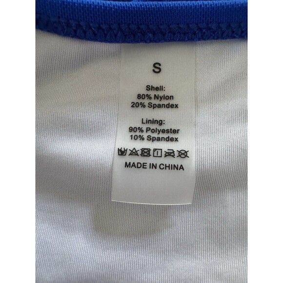 Women's Bikini Set Tummy Control Two Pcs Swimsuit Mesh One Shoulder royal blue S - Picture 10 of 15